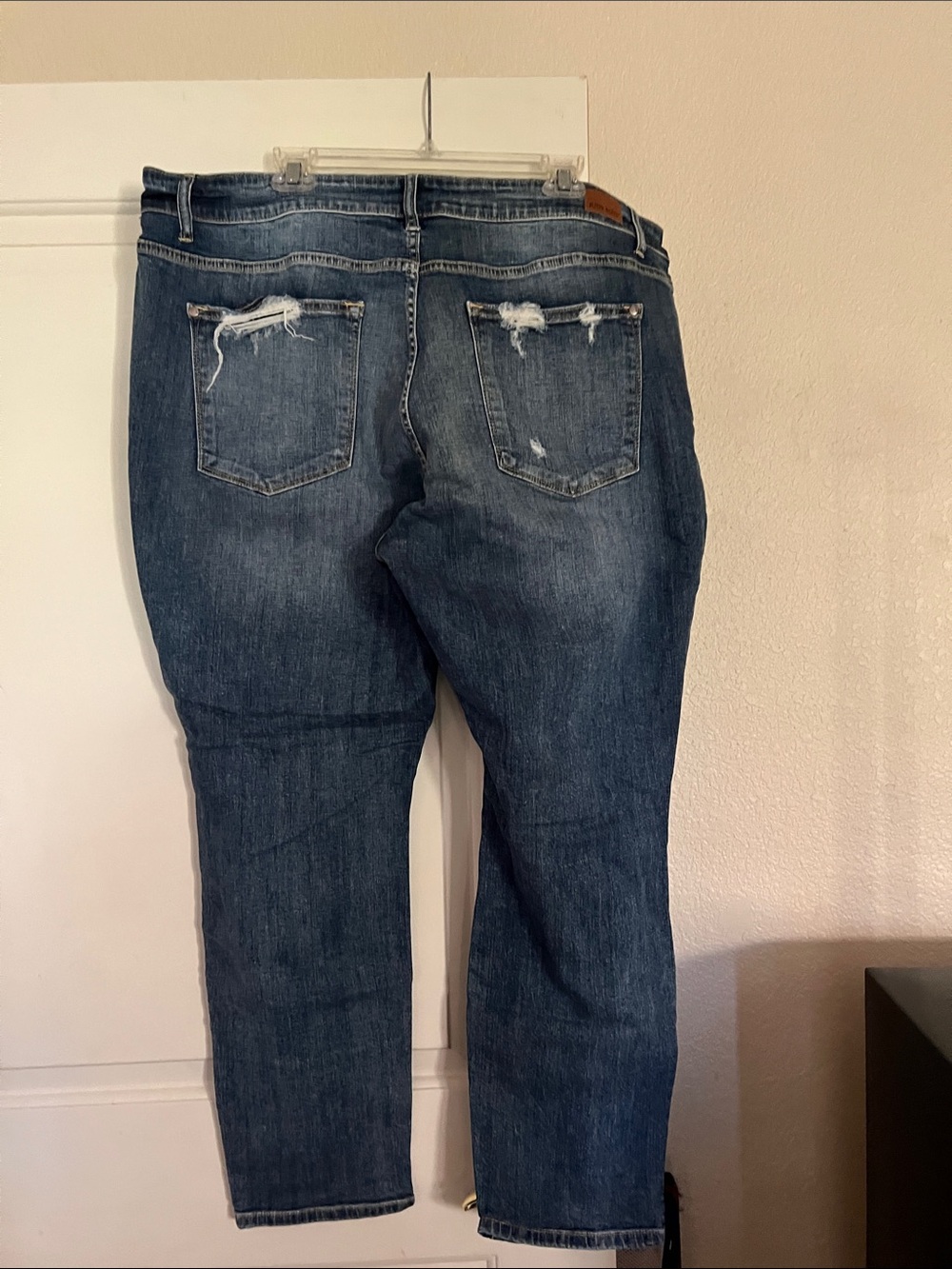 Judy Blue Dark Blue Distressed Skinny Jeans - Picture 2 of 6